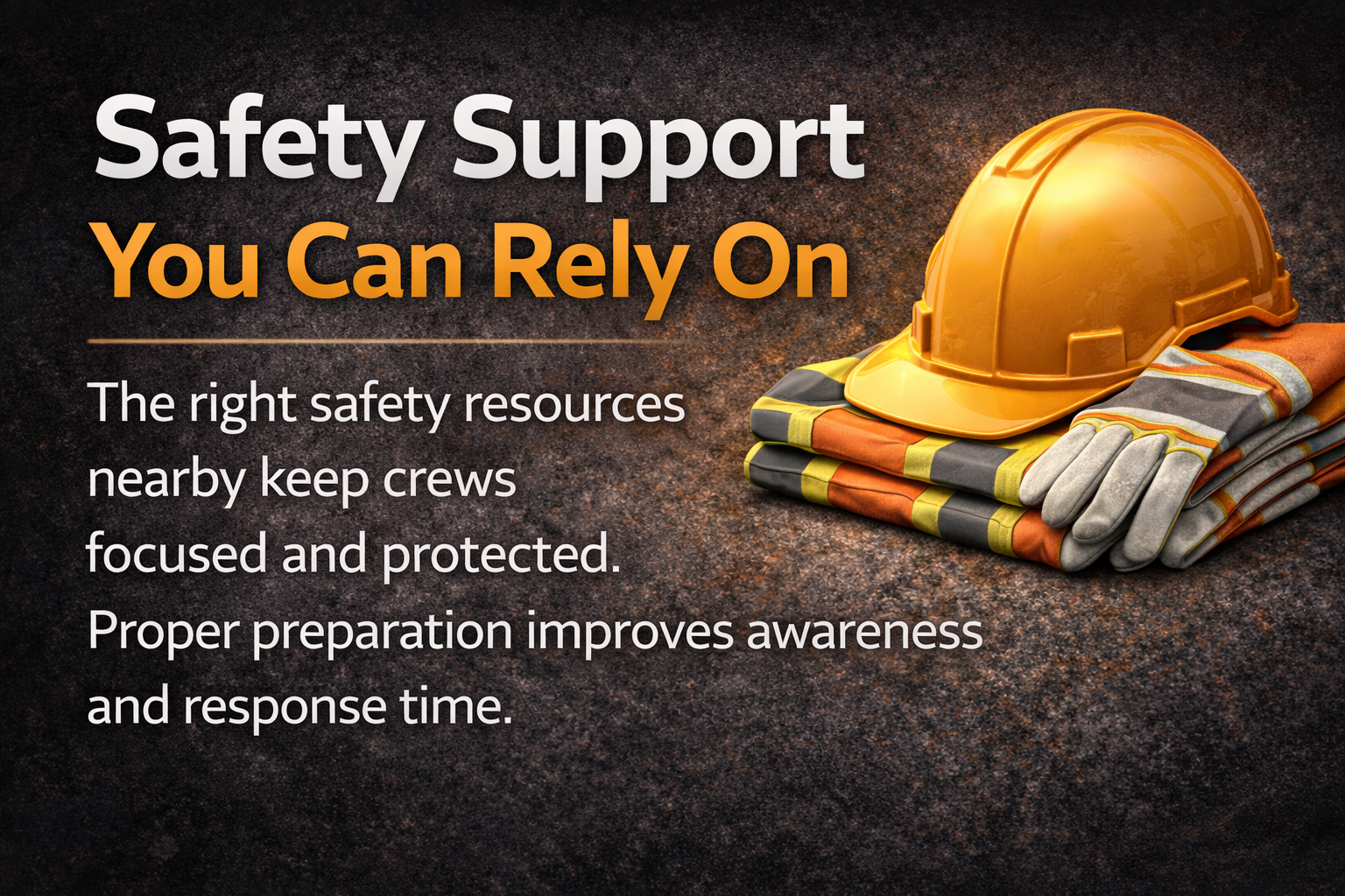 Safety support and protective gear on a jobsite